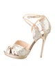 Jimmy Choo Glitter Animal Print Sandals