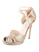 Jimmy Choo Glitter Animal Print Sandals