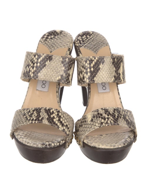 Jimmy Choo Snakeskin Animal Print Slides