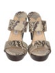 Jimmy Choo Snakeskin Animal Print Slides