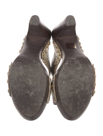 Jimmy Choo Snakeskin Animal Print Slides