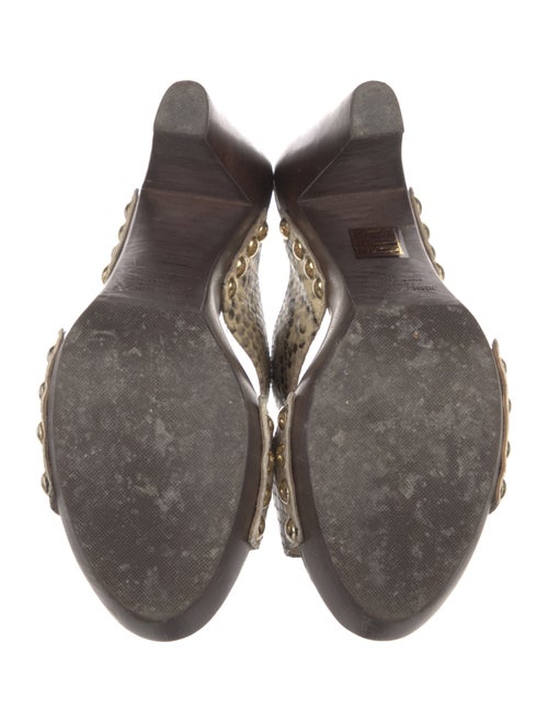 Jimmy Choo Snakeskin Animal Print Slides