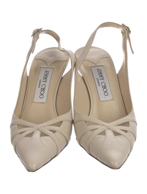 Jimmy Choo Leather Cutout Accent Slingback Pumps