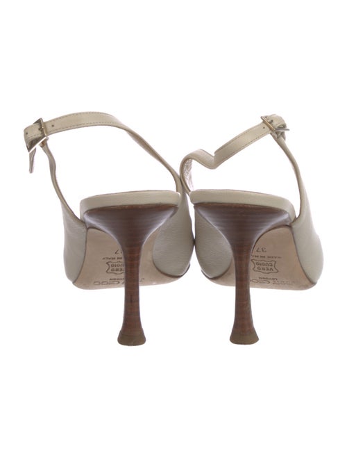 Jimmy Choo Leather Cutout Accent Slingback Pumps