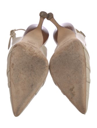 Jimmy Choo Leather Cutout Accent Slingback Pumps