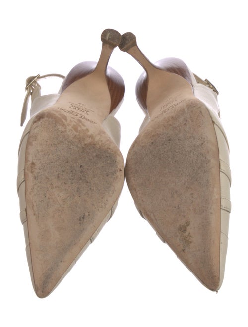 Jimmy Choo Leather Cutout Accent Slingback Pumps