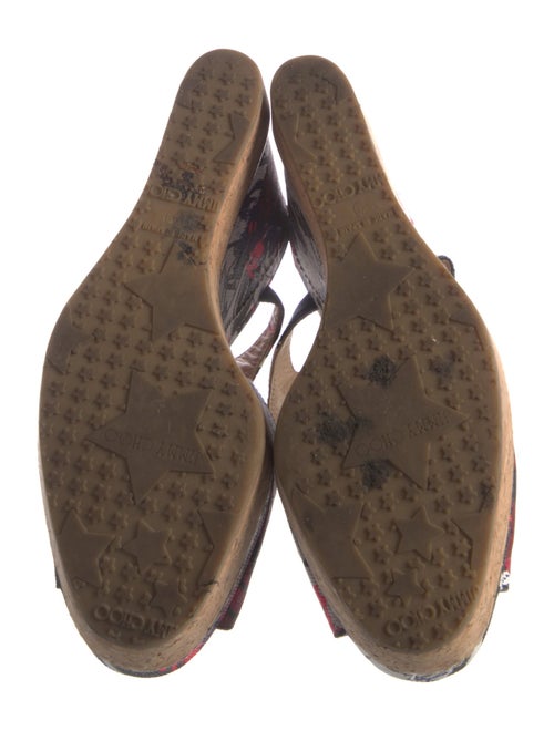 Jimmy Choo Canvas Floral Print T-Strap Pumps