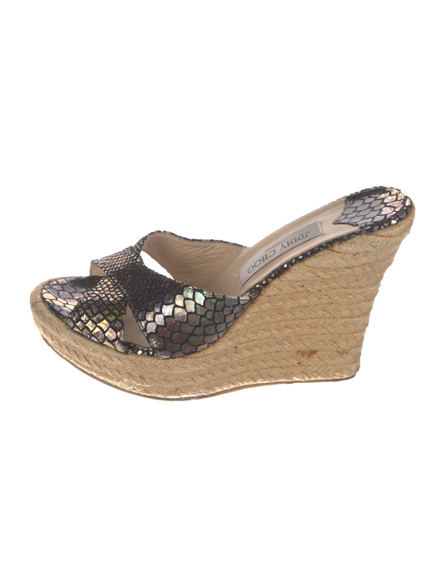 Jimmy Choo Leather Animal Print Espadrilles
