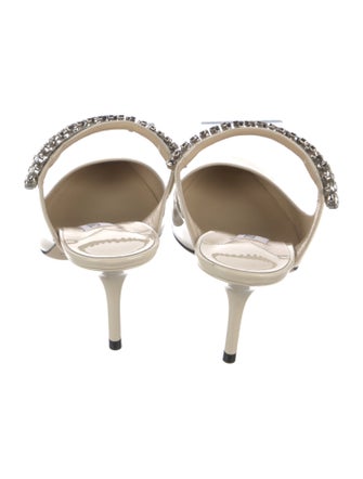 Jimmy Choo Patent Leather Crystal Embellishments Mules
