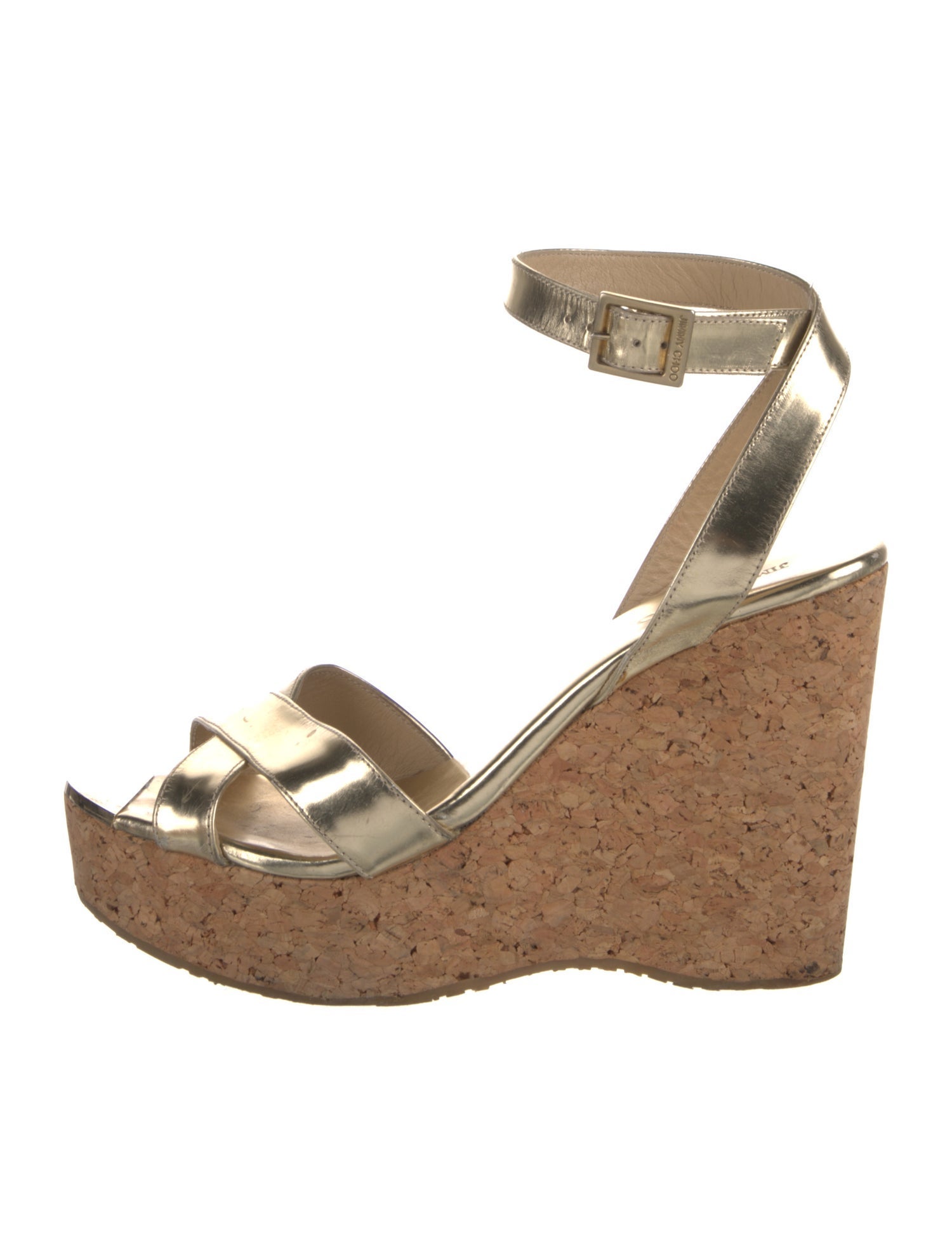 Jimmy Choo Leather Leather Trim Embellishment Sandals