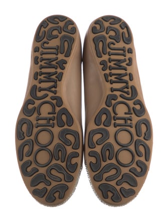 Jimmy Choo Leather Colorblock Pattern Ballet Flats