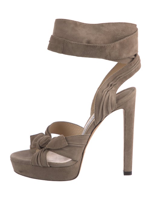 Jimmy Choo Suede Bow Accents Slingback Sandals