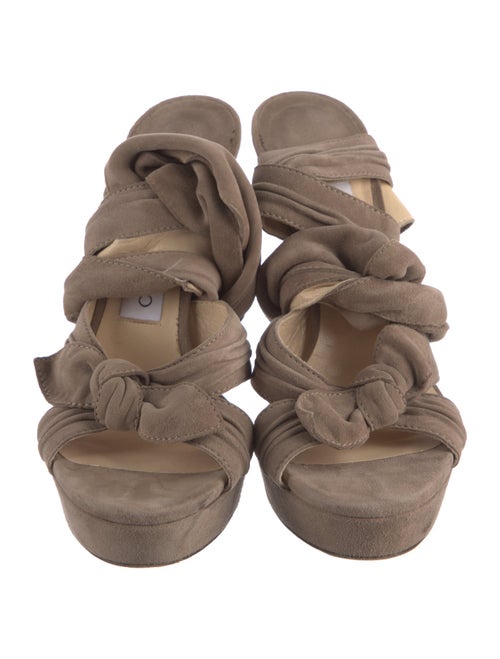 Jimmy Choo Suede Bow Accents Slingback Sandals