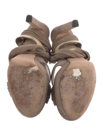 Jimmy Choo Suede Bow Accents Slingback Sandals