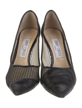 Jimmy Choo Leather Mesh Accents D'Orsay Pumps
