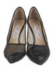 Jimmy Choo Leather Mesh Accents D'Orsay Pumps