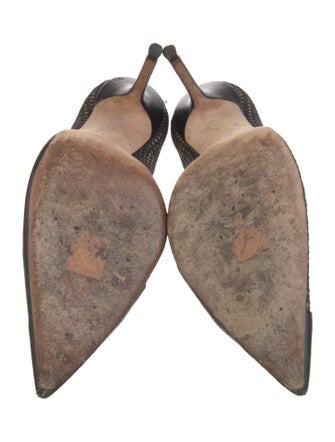 Jimmy Choo Leather Mesh Accents D'Orsay Pumps