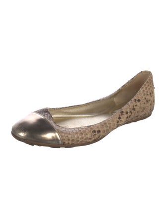 Jimmy Choo Snakeskin Animal Print Ballet Flats