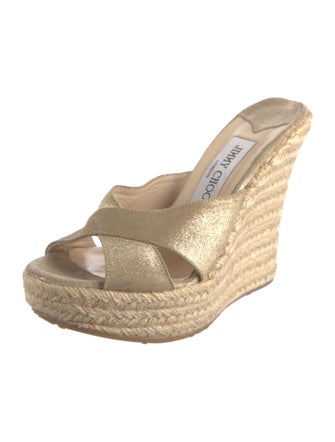 Jimmy Choo Suede Glitter Accents Mules