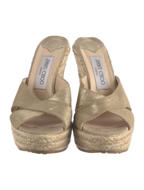 Jimmy Choo Suede Glitter Accents Mules