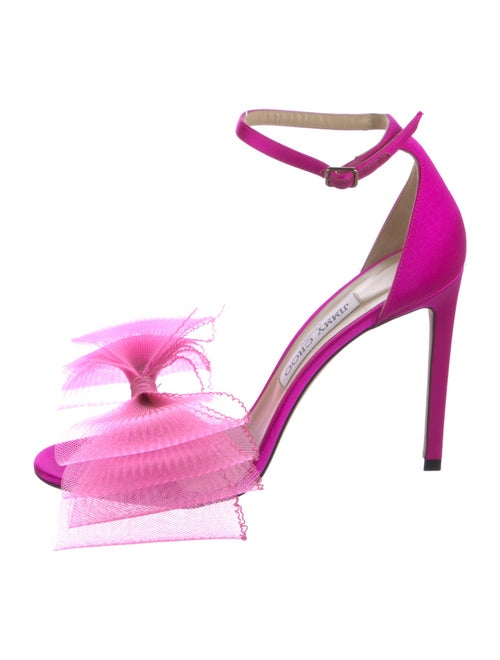 Jimmy Choo Satin Bow Accents Sandals
