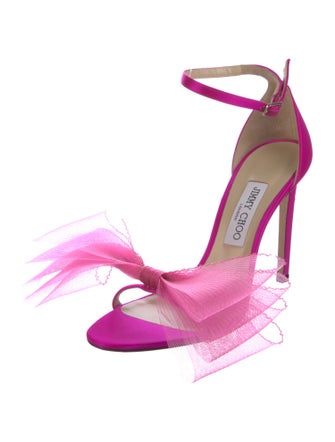 Jimmy Choo Satin Bow Accents Sandals