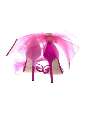 Jimmy Choo Satin Bow Accents Sandals
