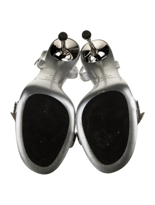 Jimmy Choo Leather Crystal Embellishments Slingback Sandals