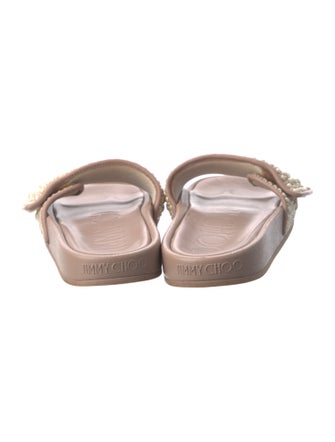 Jimmy Choo Faux Pearl Accents Rubber Slides