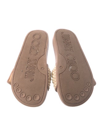 Jimmy Choo Faux Pearl Accents Rubber Slides