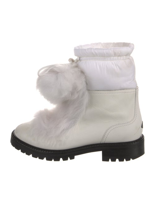 Jimmy Choo Leather Fur Trim Combat Boots