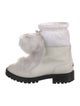 Jimmy Choo Leather Fur Trim Combat Boots