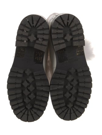 Jimmy Choo Leather Fur Trim Combat Boots