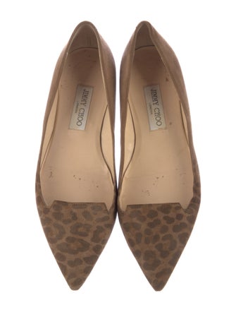 Jimmy Choo Suede Animal Print Flats