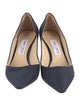 Jimmy Choo Canvas Leather Trim Embellishment Pumps