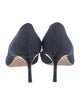 Jimmy Choo Canvas Leather Trim Embellishment Pumps