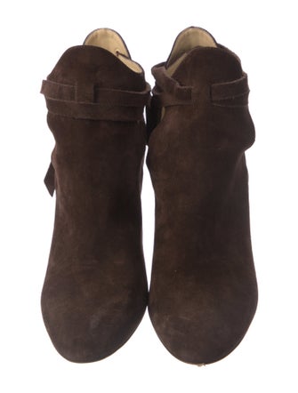 Jimmy Choo Suede Cutout Accent T-Strap Pumps