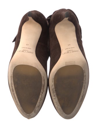 Jimmy Choo Suede Cutout Accent T-Strap Pumps