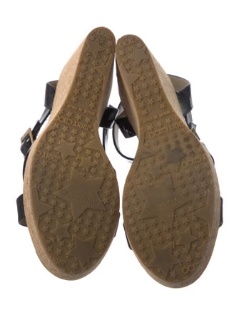 Jimmy Choo Patent Leather Cutout Accent Slingback Sandals