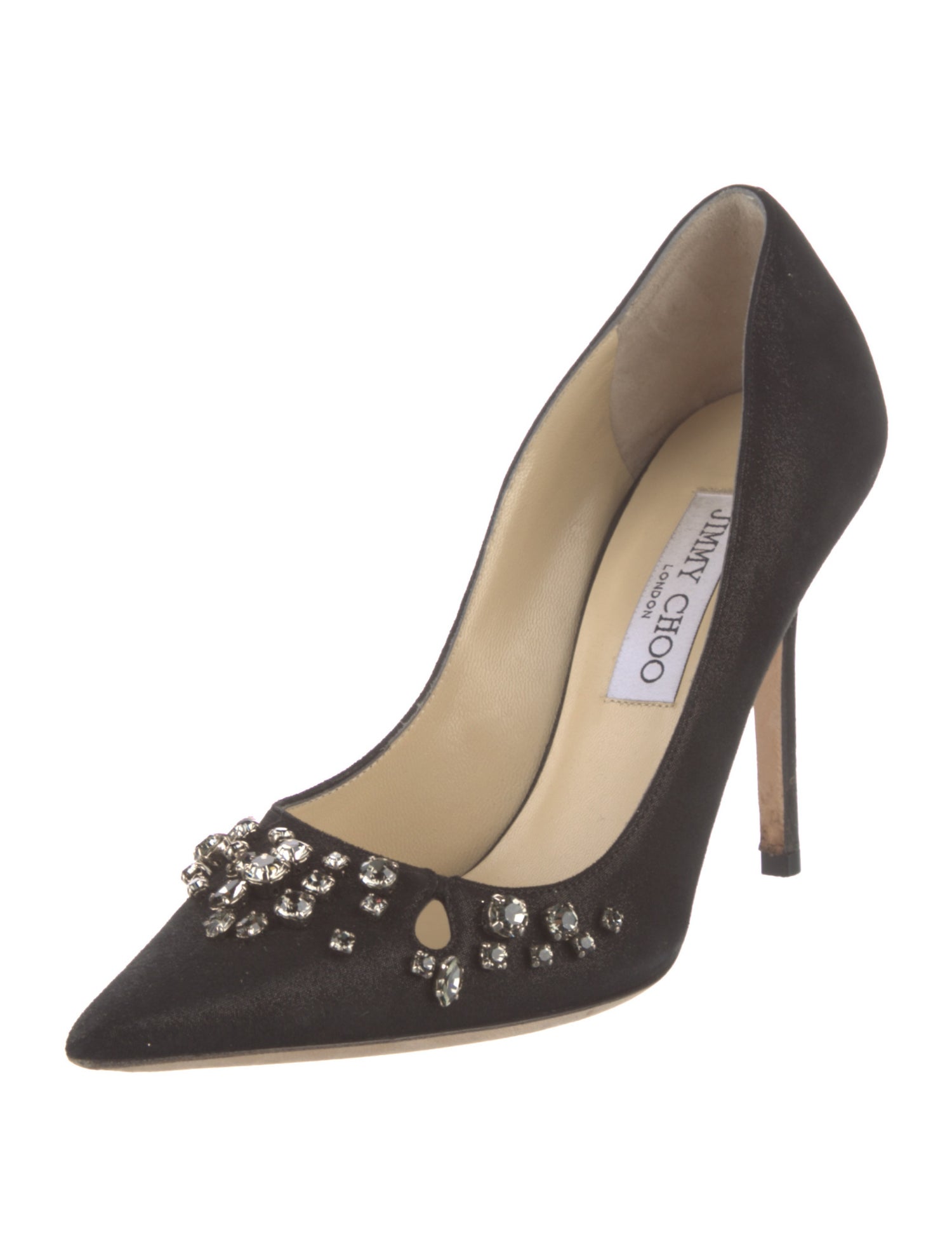 Jimmy Choo Suede Crystal Embellishments Pumps