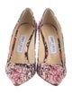 Jimmy Choo Satin Floral Print Pumps