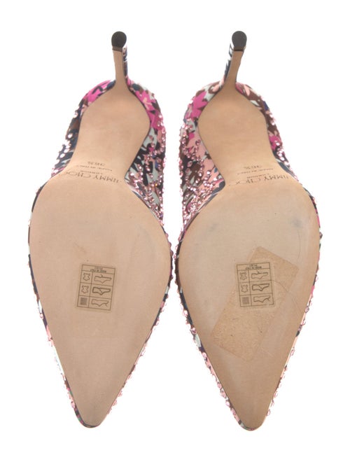 Jimmy Choo Satin Floral Print Pumps