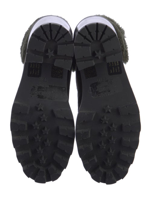 Jimmy Choo Suede Fur Trim Combat Boots