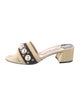 Jimmy Choo Faux Pearl Accents Straw Slides