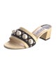 Jimmy Choo Faux Pearl Accents Straw Slides