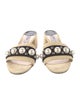 Jimmy Choo Faux Pearl Accents Straw Slides