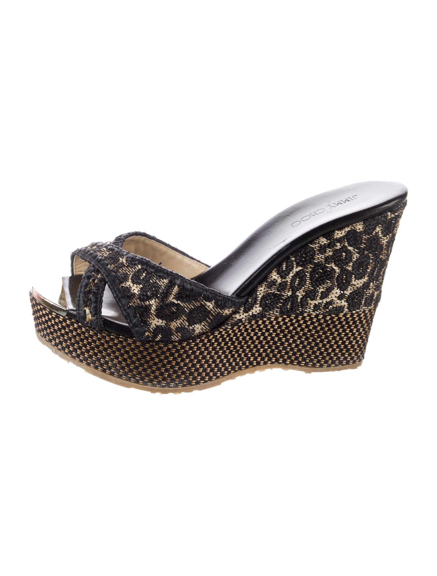 Jimmy Choo Raffia Animal Print Espadrilles