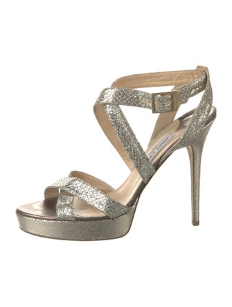 Jimmy Choo Glitter Animal Print Sandals