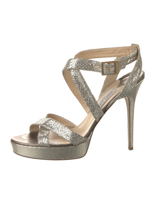 Jimmy Choo Glitter Animal Print Sandals