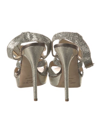 Jimmy Choo Glitter Animal Print Sandals